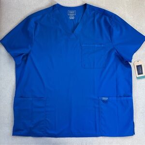 Cherokee Workwear Revolution Men’s V Neck Scrub Top. Royal Blue. 2XL. NWT
